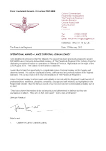 Letter from Col Cmdt